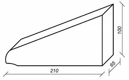 Треугольный кирпич ZG-Clinker K20 графит 210x65x100