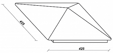 Керамическая крышка на столб, цвет дуб, размер 425*425, тм ZG-Clinker