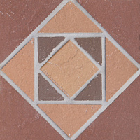 Мозаичная вставка Square/Квадрат (на сетке) Ecoclinker Микс, 15х15, 44,44 шт/м2