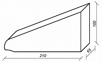Треугольный кирпич ZG-Clinker K20 желтый 210x65x100