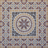 Мозаичное панно Square/Квадрат (на сетке) Ecoclinker Микс, 100х100, 1 м2/кор, 1шт/кор, 1 шт/м2