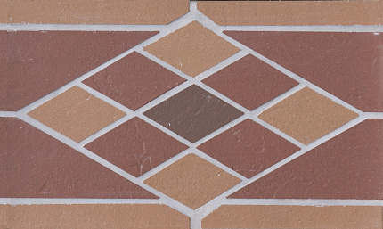 Мозаичный подступенник Rhomb/Ромб (на сетке) Ecoclinker Микс, 25х15,  26,67 шт/м2