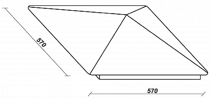 Керамическая крышка на столб, цвет дуб, размер 570*570, тм ZG-Clinker