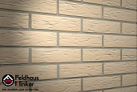 Клинкерная плитка Feldhaus Klinker R140NF14 "perla senso", кремово-белая с оттенками, с плоской отде