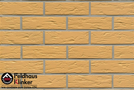 Клинкерная плитка Feldhaus Klinker R240NF14 "amari senso", желтая с оттенками, с плоской отделкой по