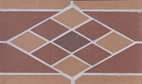 Мозаичный подступенник Rhomb/Ромб (на сетке) Ecoclinker Микс, 25х15,  26,67 шт/м2