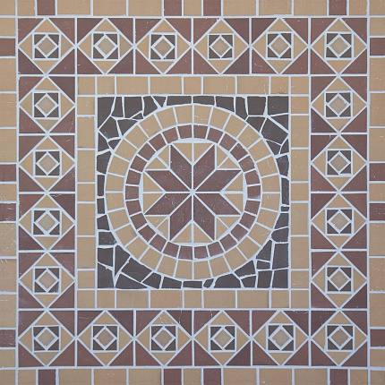 Мозаичное панно Square/Квадрат (на сетке) Ecoclinker Микс, 100х100, 1 м2/кор, 1шт/кор, 1 шт/м2