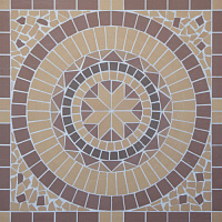 Мозаичное панно Round/Круг (на сетке) Ecoclinker Микс, 100х100, 1 м2/кор, 1шт/кор, 1 шт/м2