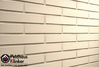 Клинкерная плитка Feldhaus Klinker R100LDF14 "perla liso", кремово-белая с оттенками, гладкая , 290*